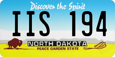 ND license plate IIS194