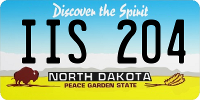 ND license plate IIS204