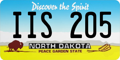 ND license plate IIS205