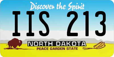 ND license plate IIS213