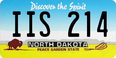 ND license plate IIS214