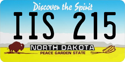 ND license plate IIS215