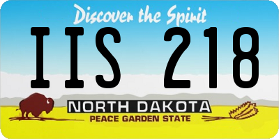 ND license plate IIS218
