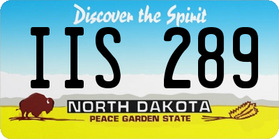 ND license plate IIS289