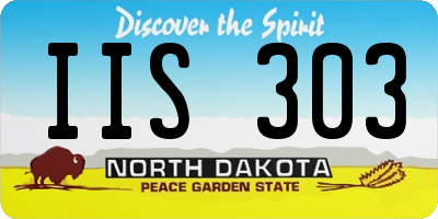 ND license plate IIS303