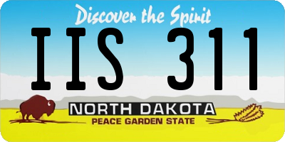 ND license plate IIS311