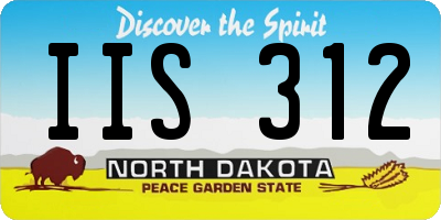 ND license plate IIS312