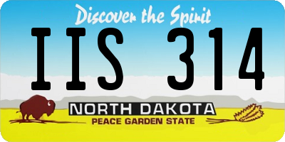 ND license plate IIS314