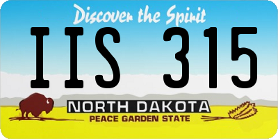 ND license plate IIS315