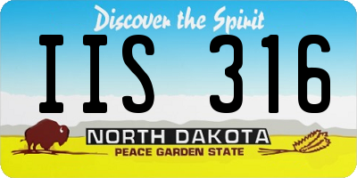 ND license plate IIS316
