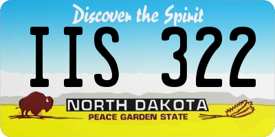 ND license plate IIS322