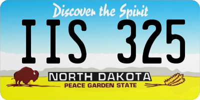 ND license plate IIS325