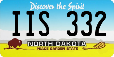 ND license plate IIS332