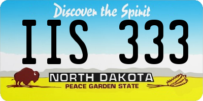 ND license plate IIS333