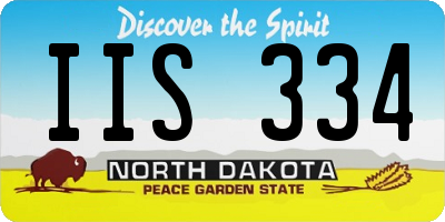 ND license plate IIS334