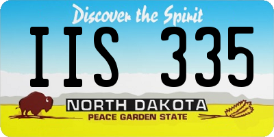 ND license plate IIS335