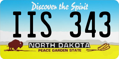 ND license plate IIS343