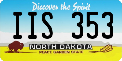 ND license plate IIS353