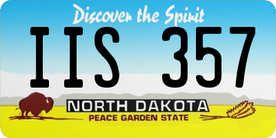 ND license plate IIS357
