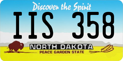 ND license plate IIS358