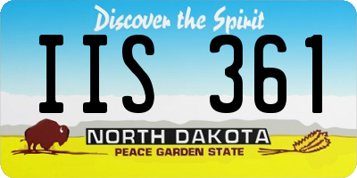 ND license plate IIS361