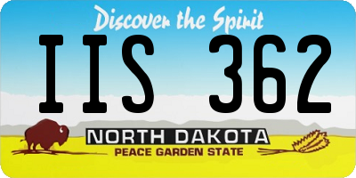 ND license plate IIS362