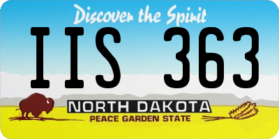 ND license plate IIS363