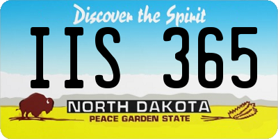 ND license plate IIS365