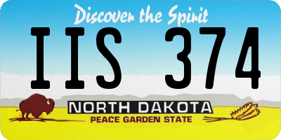 ND license plate IIS374