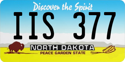 ND license plate IIS377