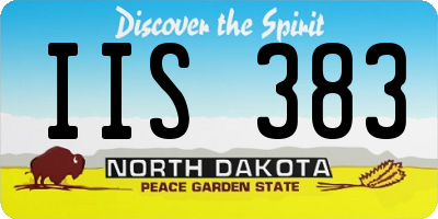 ND license plate IIS383