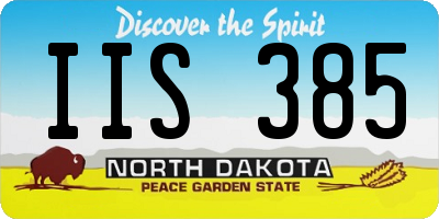 ND license plate IIS385