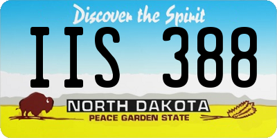 ND license plate IIS388