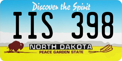 ND license plate IIS398