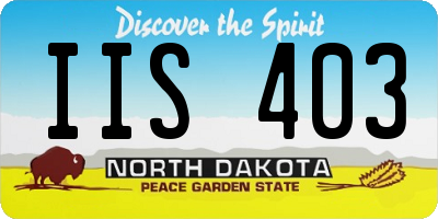 ND license plate IIS403