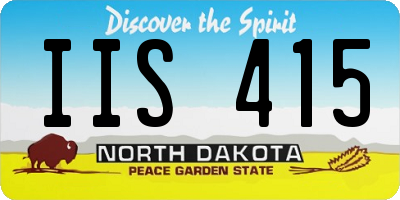 ND license plate IIS415