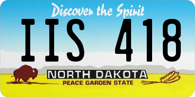 ND license plate IIS418