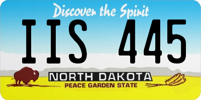 ND license plate IIS445
