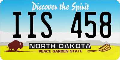 ND license plate IIS458