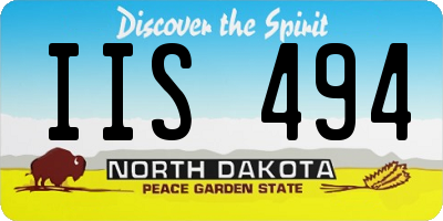 ND license plate IIS494