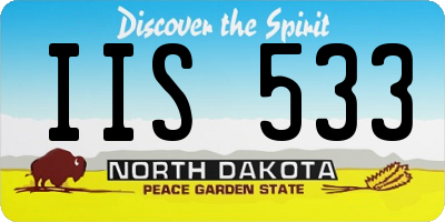 ND license plate IIS533