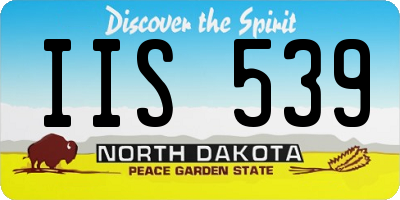 ND license plate IIS539