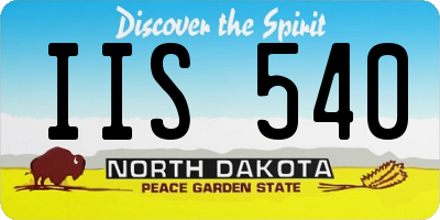 ND license plate IIS540