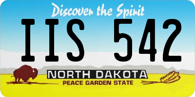 ND license plate IIS542
