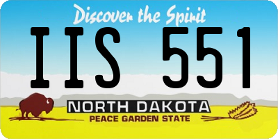 ND license plate IIS551