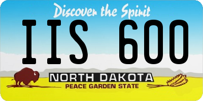 ND license plate IIS600