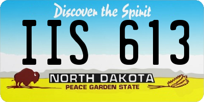 ND license plate IIS613