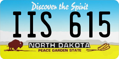 ND license plate IIS615