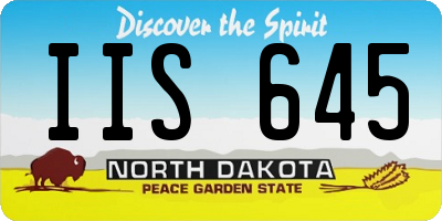 ND license plate IIS645