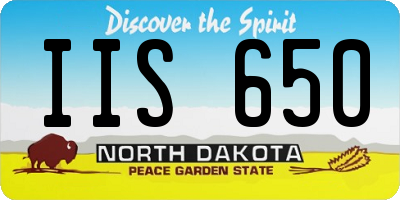 ND license plate IIS650